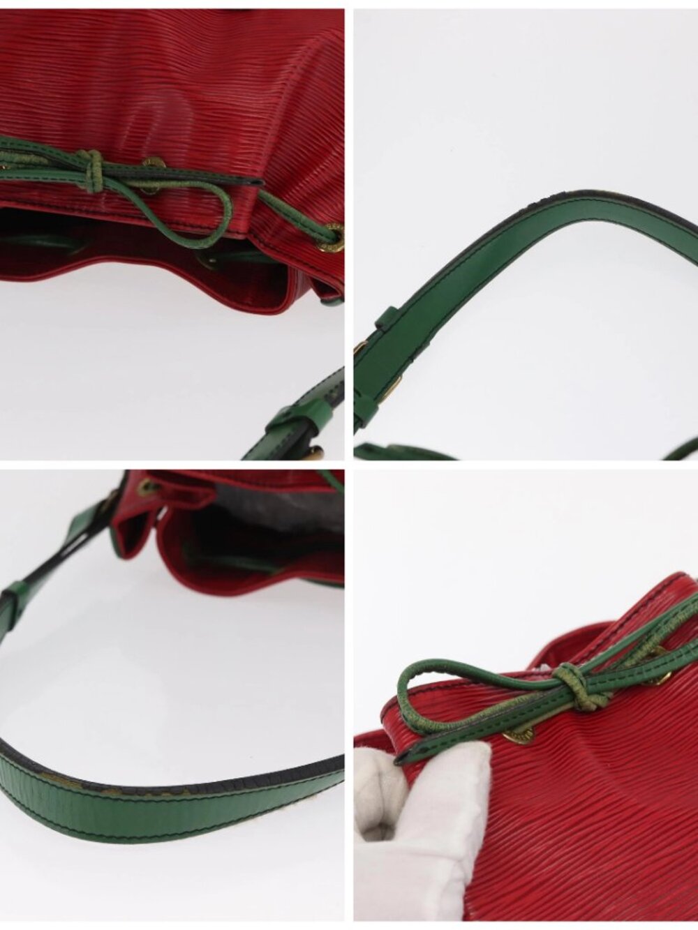 LOUIS VUITTON Epi Petit Noe Shoulder Bag Bicolor Green Red LV Auth ka2062 - Picture 16 of 16